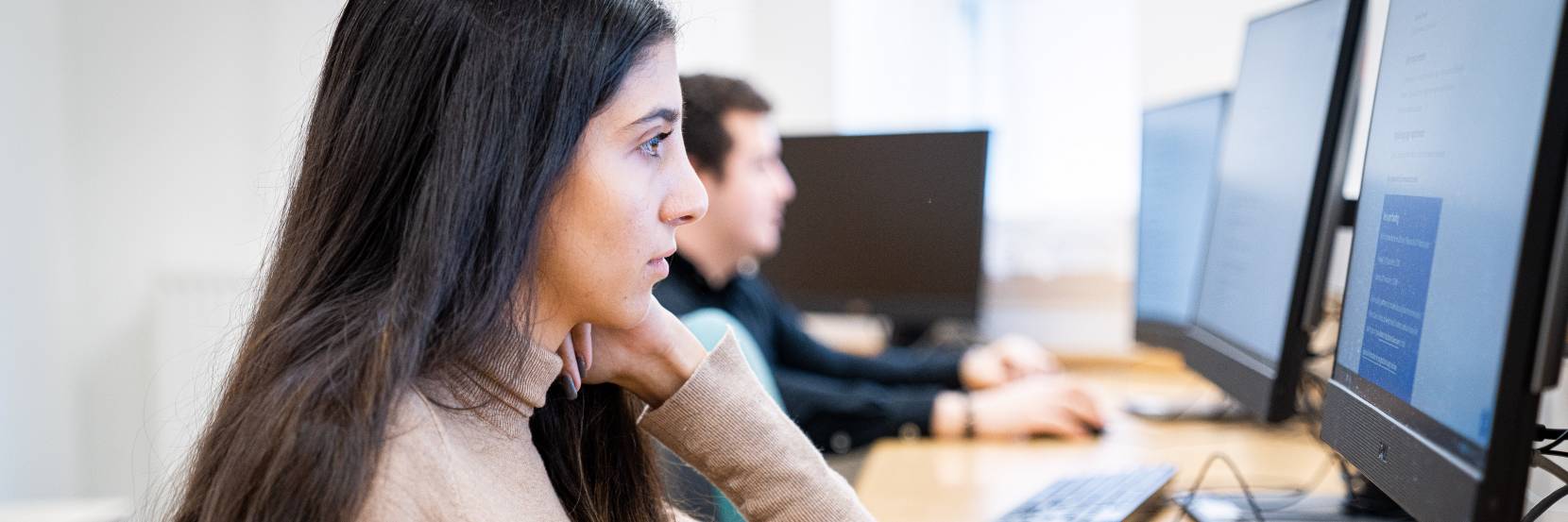 Student on computer