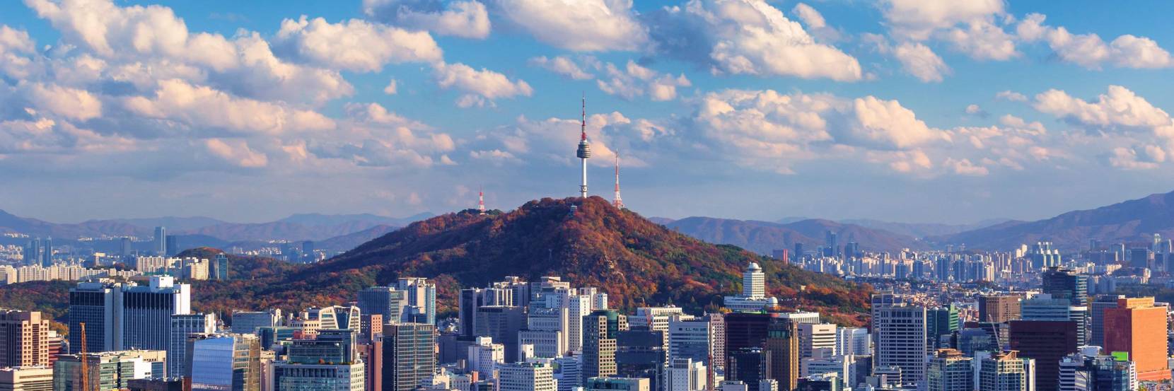 A photo of the Seoul cityscape