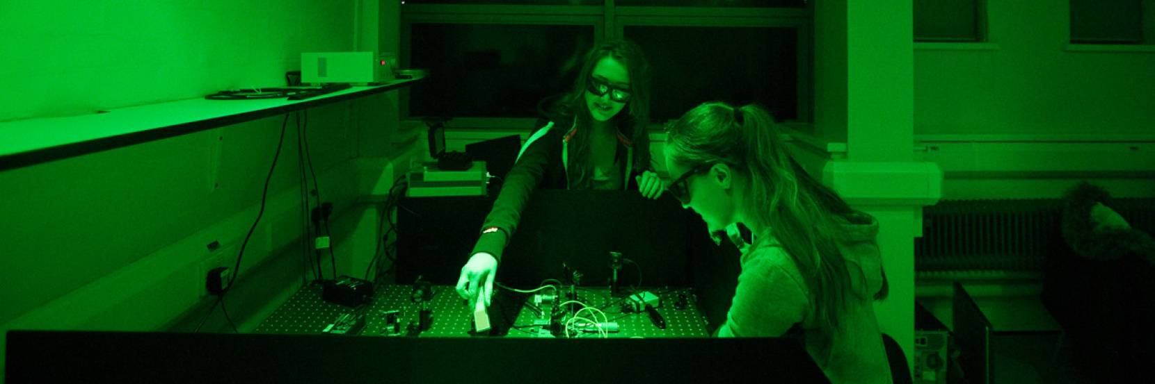 Students in the University of Sheffield's Quantum Information Laboratory