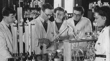 Hans Krebs in a lab