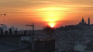 Sunset in Paris on a year abroad.