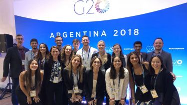 Students at G20 as part of GLOSS trip