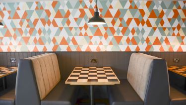 Dining area in the common room of Allen Court 