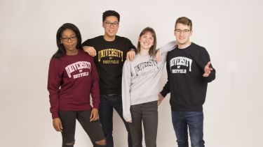 Students wearing University of Sheffield sweaters