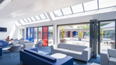 View of the Courtyard café, Sheffield University Management School
