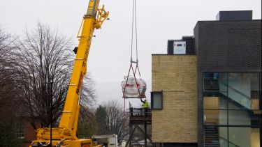 The Scanner being lifted in by crane
