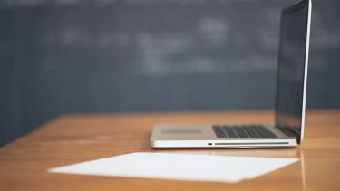 Macbook on desk