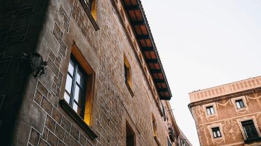 A Spanish house from the street looking up