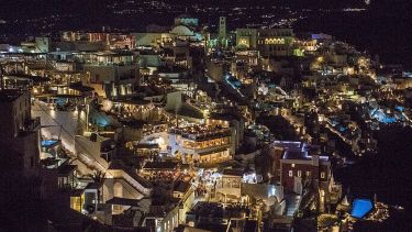 Nighttime lights in a city