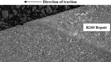 Repair of rail surface using laser cladding additive manufacturing method