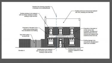 Diagram showing the works that are being done to preserve the Hendersons House building