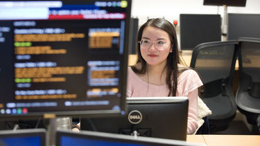 A student working in the Trading Room.