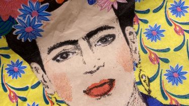 A photo image of Frida Kahlo warning against the dangers of commodifying equality and diversity