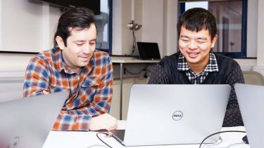 Students working