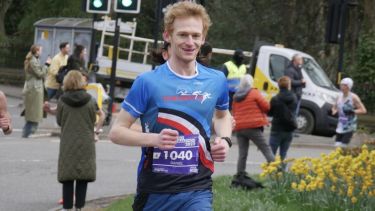 Daniel running in the Sheffield half marathon
