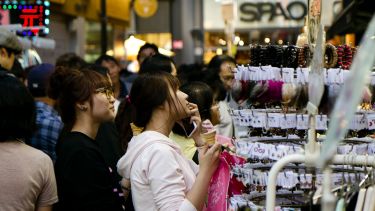 South Korean women shopping