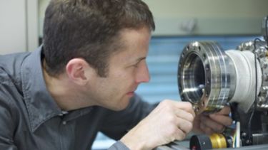 A man working with machinery.