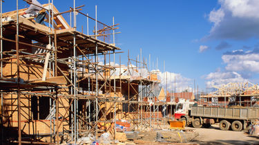 Houses being constructed at a site in the UK
