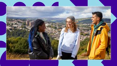 Image of two female and one male students at Bole Hill