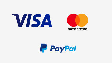 Visa, Mastercard and PayPal logos