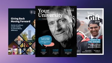 Covers of Your University magazine, Your Gift magazine and Giving Back supplement.