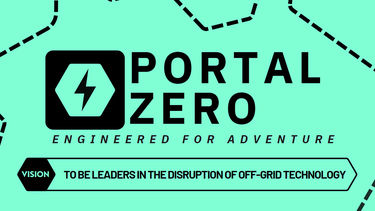 Green logo for company - engineered for adventure - to be leaders in the distruption of off-grid technology