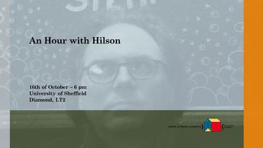 Event graphic with the face of a man in the background and the text 'An Hour with Hilson'