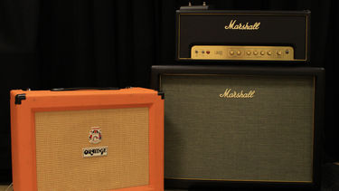 Two guitar amplifiers in a recording studio