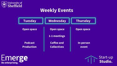 timetable of Emerge events 