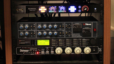 Audio interfaces and compressors in a rack