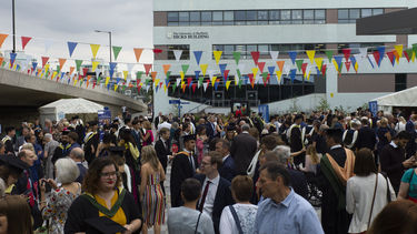 Busy concourse at graduation