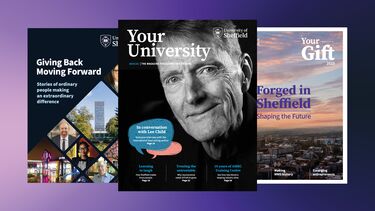 Covers of Your University magazine, Your Gift magazine and Giving Back supplement.