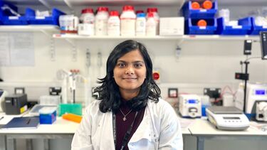 Image of student student Poorvaja sat in a lab