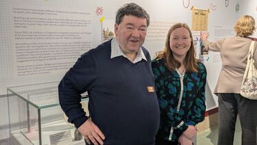 Dr Heather Ellis and Professor Gary McCulloch at the launch of the exhibition