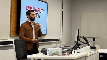 Ali presenting about employability