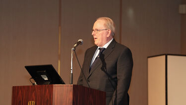 Thomas McAuley delivering his presentation