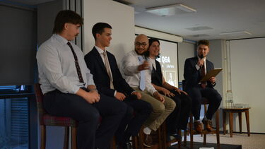 Four participants on stage in a panel discussion at the 2024/25 ESPS Awards