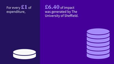 A graphic showing the University's return on investment 