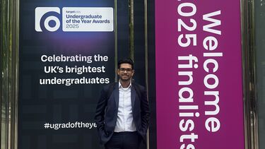 Yasith Gedara at the Undergraduate of the Year Awards.