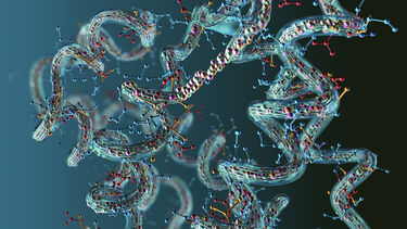An illustration of protein molecules