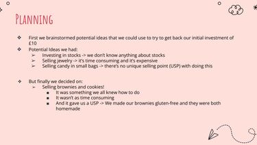 Business text about planning 