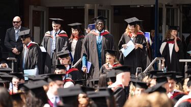 Large group of students on graduation day
