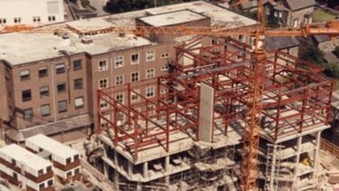 Photo of a construction site taken from a bird's-eye view
