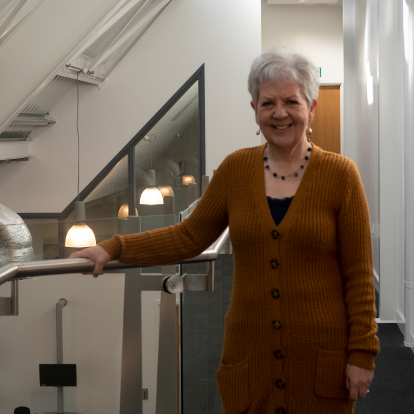 Profile picture of A photograph of Penny Dick on the Management School's mezzanine.