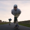 Photograph of alumni Thomas Searle longboarding in the peaks when he was a student at the  of Sheffield