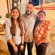 Anubha, Achint and Mamta from the University of Sheffield India team smile at the camera.