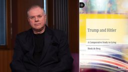 Henk de Berg next and the cover of his new book Trump and Hitles