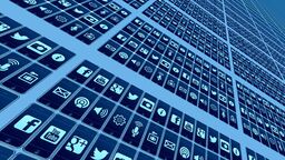 A wall of blue internet icons