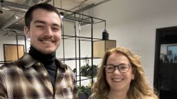 Sam Forbes-Fairfax and Emma Heywood smiling