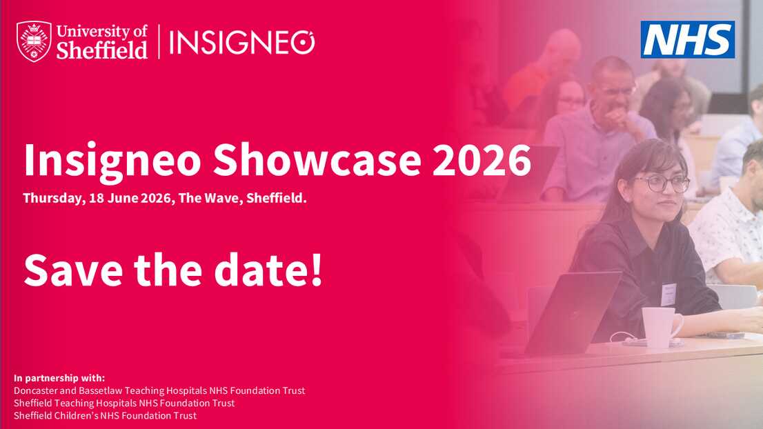 Insigneo event graphic - InsigneoShowcase 2026, Thursday 18 June 2026, The Wave, Sheffield Save the date!